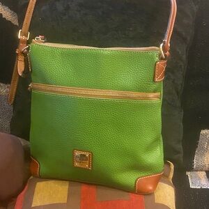 Dooney & Bourke Vibrant Green and Tan Crossbody Bag